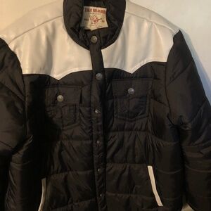 Black and white True Religion Puffer jacket